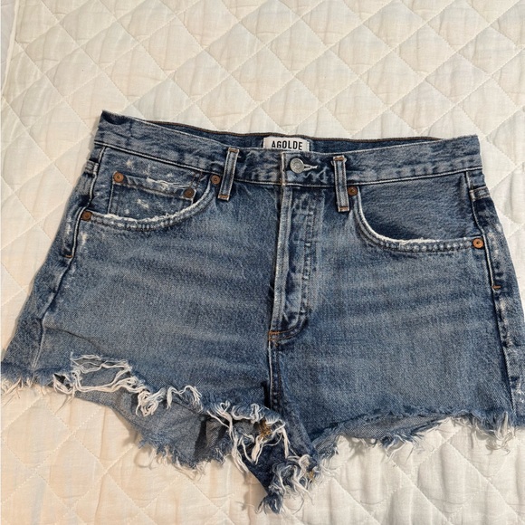 Agolde Pants - AGOLDE Parker Denim Shorts in Darker Swapmeet